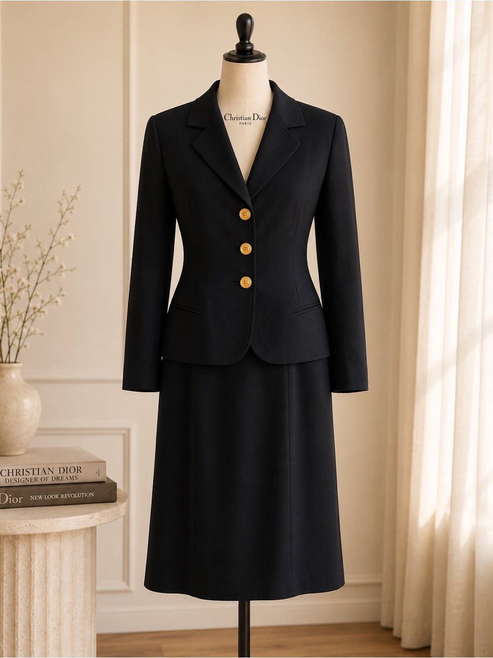 Dior Black Jacket with White Logo Label